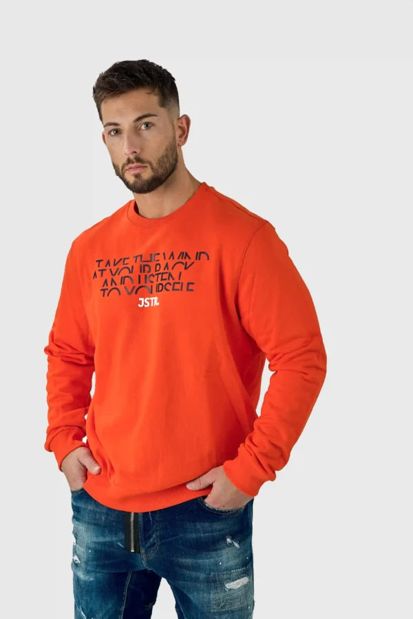 ORANŽEN PULOVER JSTR S POTISKI - Image 3