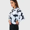 BLUZA Z VZORCI IN DVA SREBRNA GUMBA SERIJE PV - Image 3