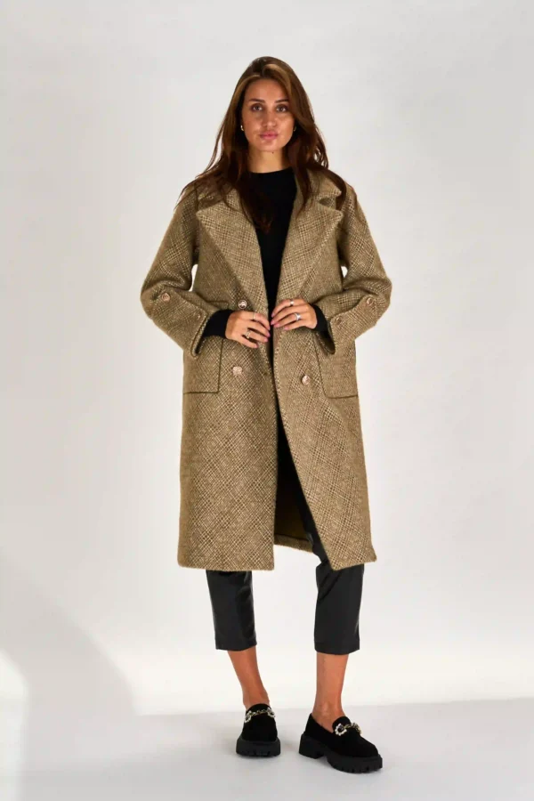 ELEGANTNI PLAŠČ IZ MEHKE TWEED TKANINE - slika 9
