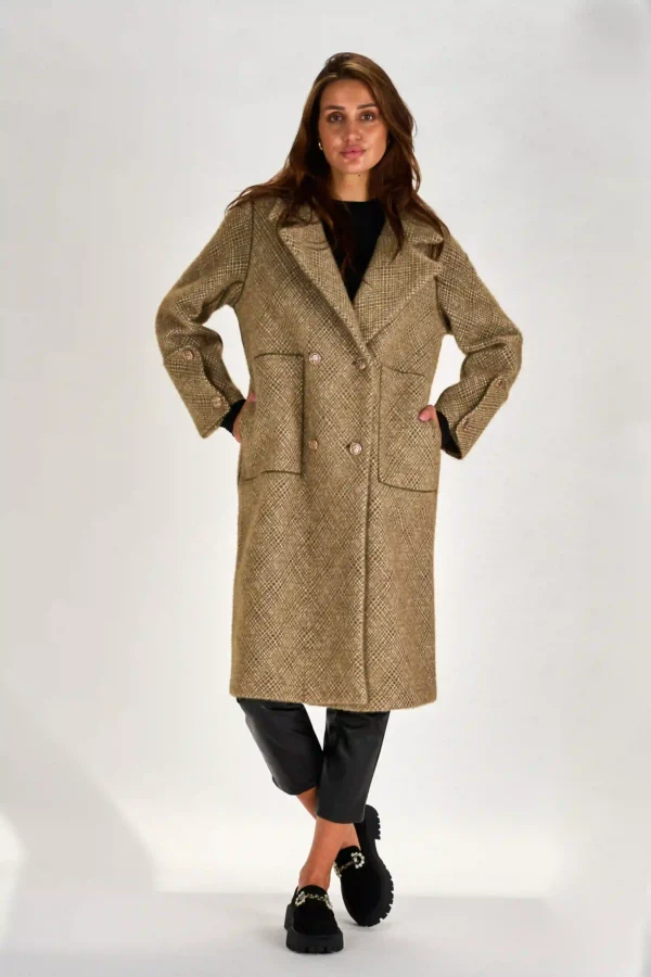 ELEGANTNI PLAŠČ IZ MEHKE TWEED TKANINE - slika 8