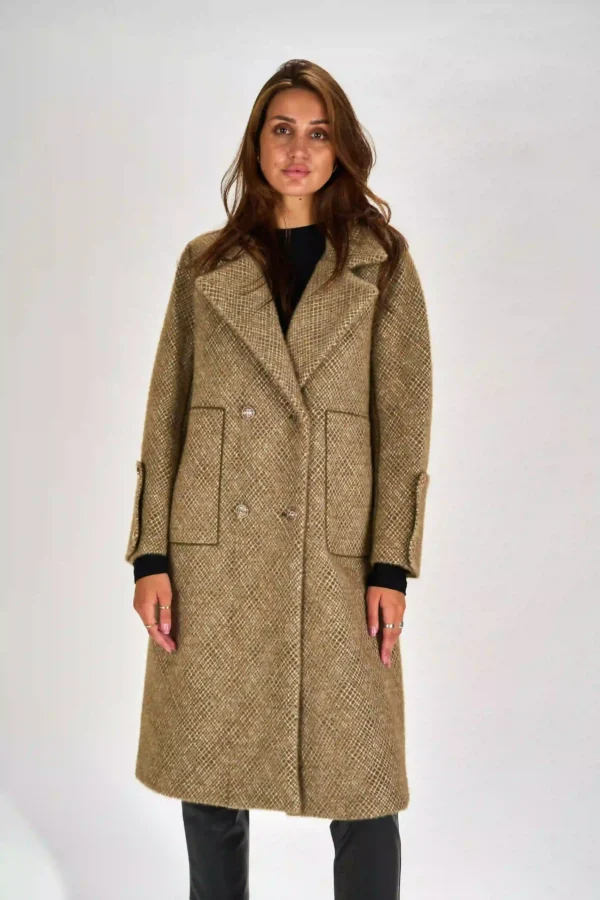 ELEGANTNI PLAŠČ IZ MEHKE TWEED TKANINE - slika 3