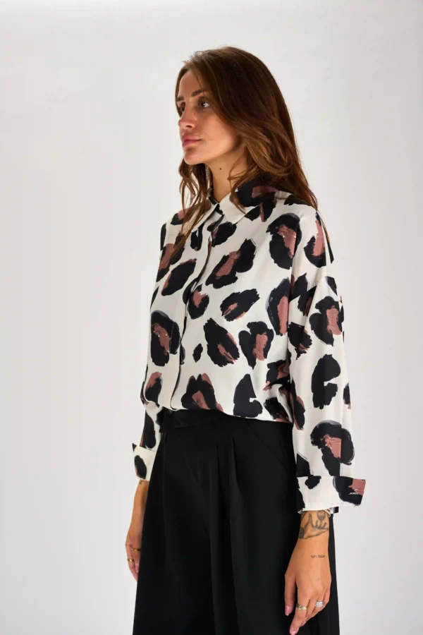 MODNA BLUZA IZ VISKOZNE MEŠANICE CREPE - slika 3